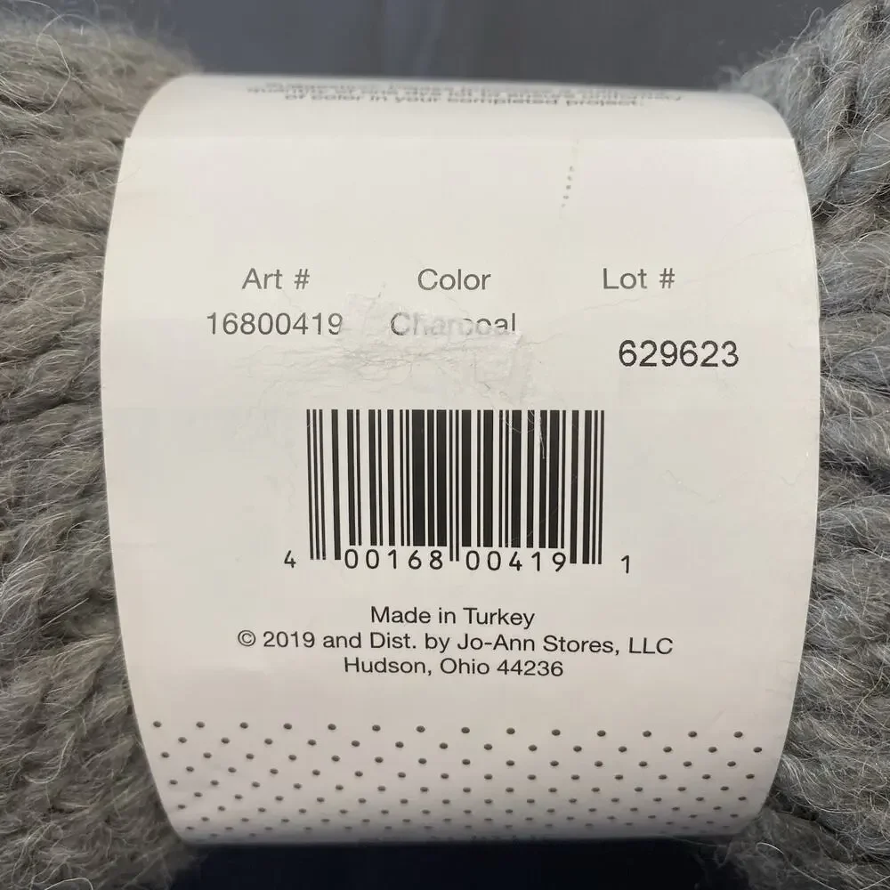 Buttercream Luxe Craft Alpaca Yarn 2 Skeins Charcoal 130yd Super Bulky #6